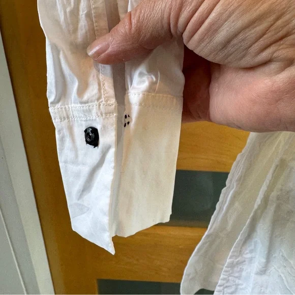 ANDA White Shirt Dress with Yellow Accent - Picture 5 of 7